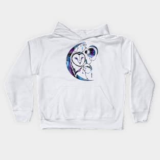 Owl made of the night sky Kids Hoodie